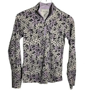 SANSOLEIL Long Sleeve 1/4 zip top JANES GARDEN BLACK SPF 50 size XS San Soleil